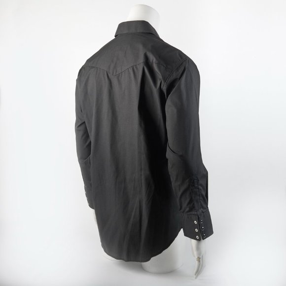Wrangler Men's 16 x 33 Men's fitted Black Snap Western Cowboy Shirt NWT NEW!!! - Picture 4 of 15